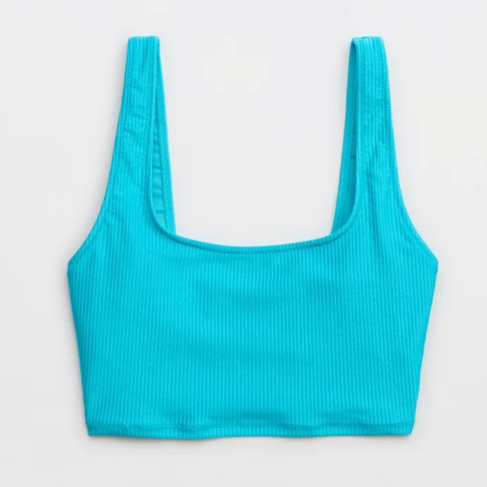 NWT Aerie Shine Rib Longline Scoop Bikini Top